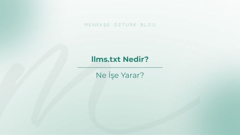 llmstxt nedir ne ise yarar menekse ozturk